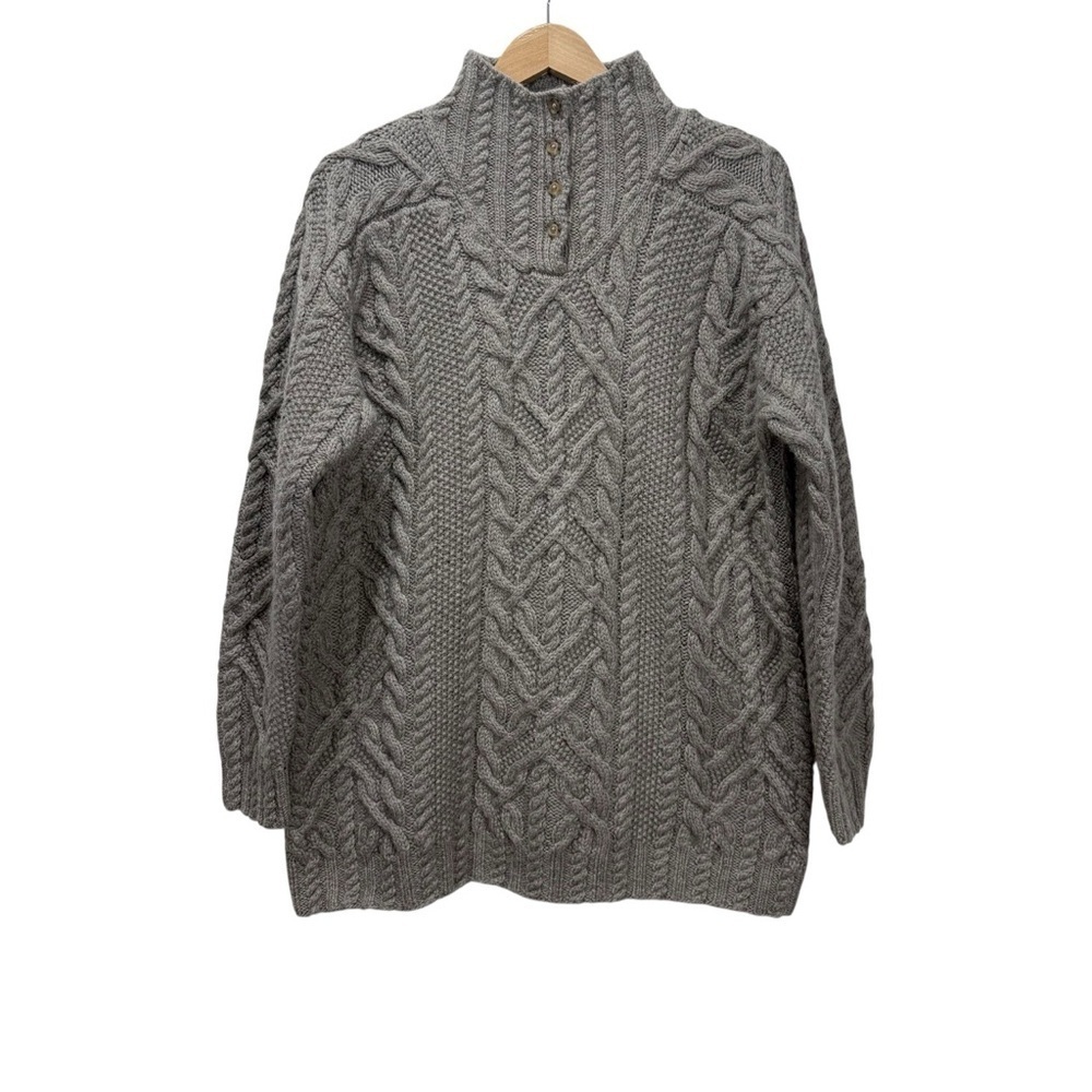 Lauren Ralph Lauren Hand Knit Wool Cable Knit Mock Neck Sweater | Women’s Medium